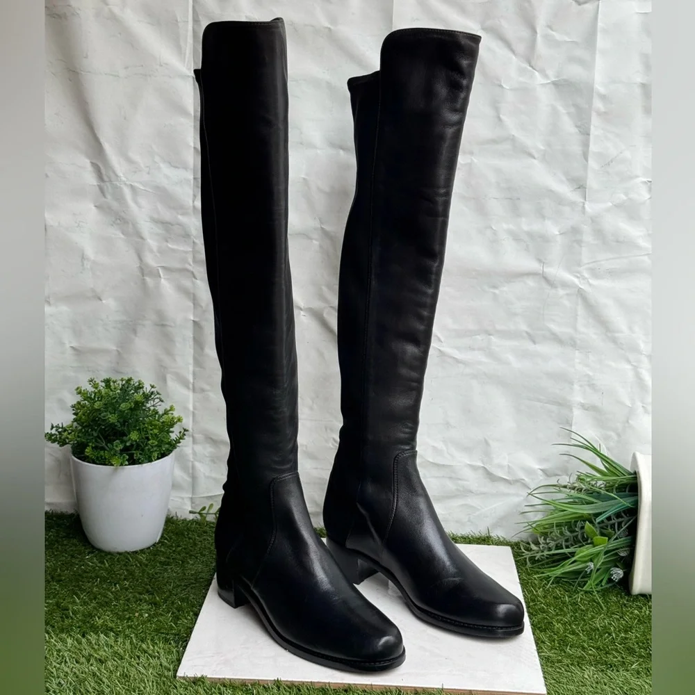 Stuart Weitzman 5050 Bold Leather Over-The-Knee Boots size 6.5 New Retaill $795